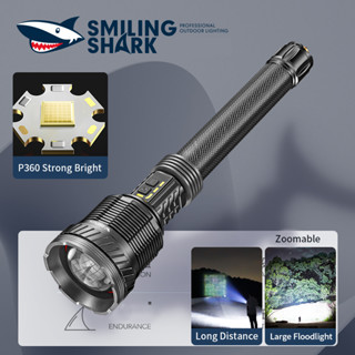 SmilingShark SD0929 ไฟฉาย led 25000lm ซูมได้ 5 โหมด Type-C กันน้ํา ชาร์จซ้ําได้ สําหรับตั้งแคมป์ เดินป่า ทํางานกลางแจ้ง