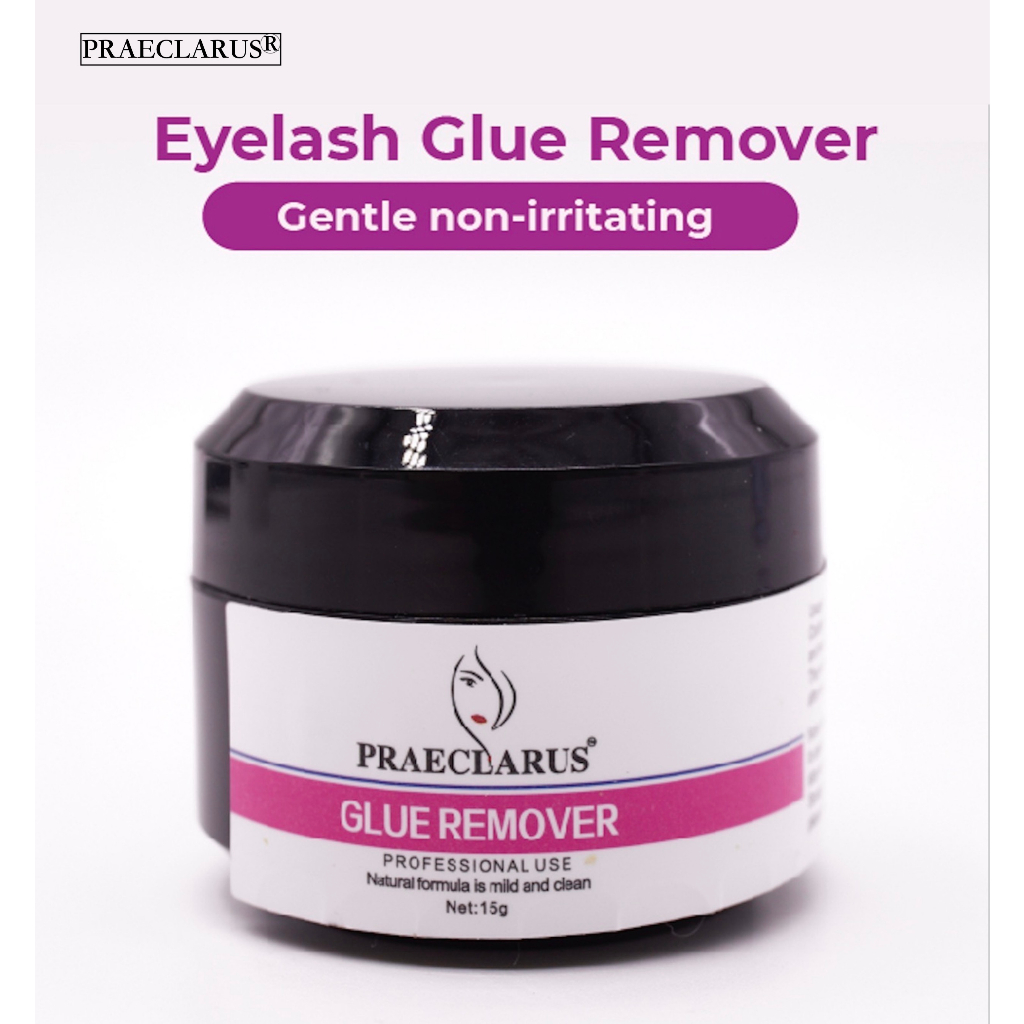 Praeclarus Eyelash กาว Remover ครีม 15g Professional Eyelash กาวเจล Remover ไม่มีกลิ่นไม่มีการระคายเคือง Grafting Eyelash Extensions เครื่องมือแต่งหน้ากาว Remover