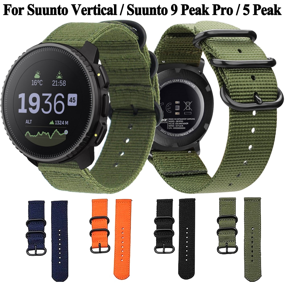 สายนาฬิกาข้อมือไนล่อน แนวตั้ง แนวสปอร์ต สําหรับ Suunto 9 5 PEAK Ambit 3 D5 HR