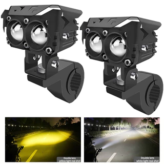 ไฟหน้า LED 50W กันน้ํา สีขาว สีเหลือง สําหรับรถจักรยานยนต์ ไฟหน้ารถจักรยานยนต์ LED ไฟสปอตไลท์คู่กันน้ำสำหรับมอเตอร์ไซค์,ตัดหมอกเลนส์คู่สำหรับรถมอเตอร์ไซด์