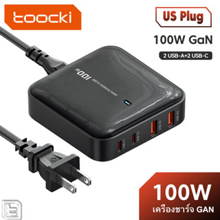 Toocki 100W USB Type C อแดปเตอร์เร็ว GaN เครื่องชาร์จเร็ว เครื่องชาร์จสี่พอร์ต สำหรับ Huawei/Xiaomi/ซัมซุง