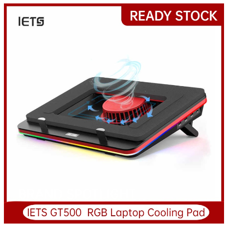 Original IETS GT500 พัดลมระบายความร้อน เทอร์โบ RGB สําหรับแล็ปท็อป 13-17.3 นิ้ว