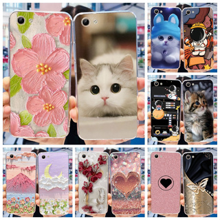 เคสโทรศัพท์มือถือ ซิลิโคนนิ่ม TPU ลายดอกไม้ แมวน่ารัก สําหรับ Vivo Y81 Y81i Y81S Y83 Y83A 1803 1808 1808i 1812