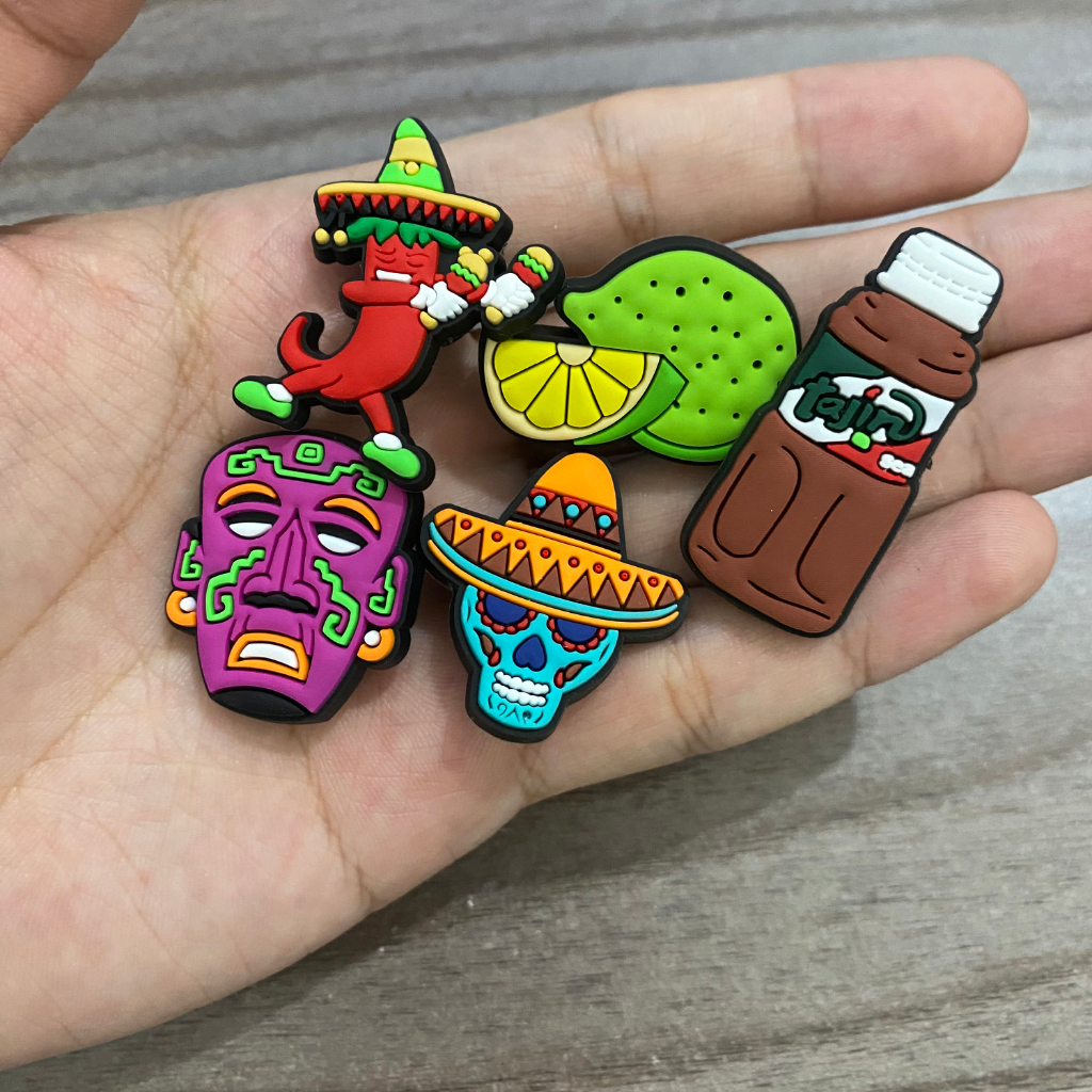 ตลก Jibbit Mexican Food Series PVC Shoe Charms Fit to Sandal and Slipper