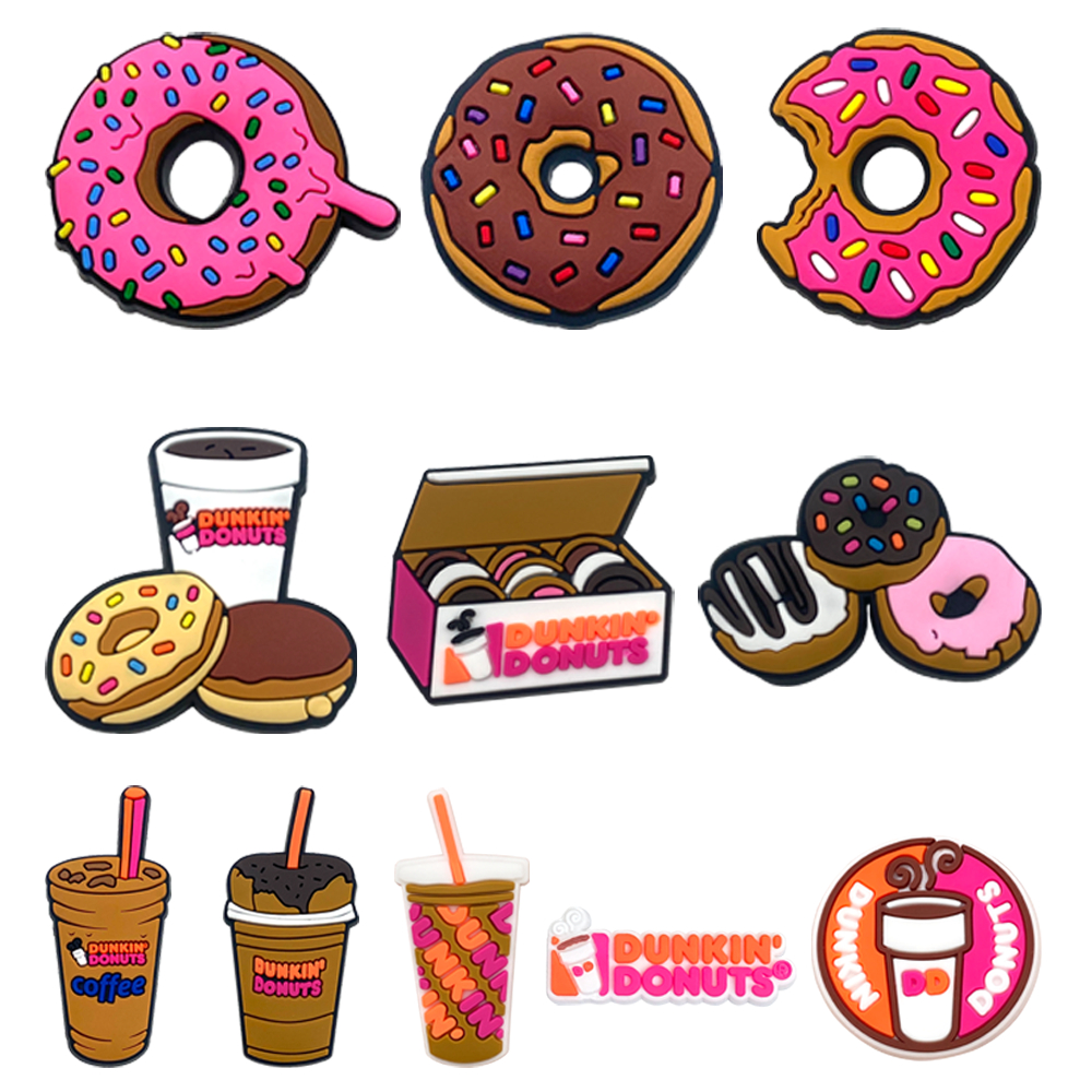อุปกรณ์เสริมรองเท้า DUNKIN DONUTS Series ตกแต่ง PVC มีปุ่ม