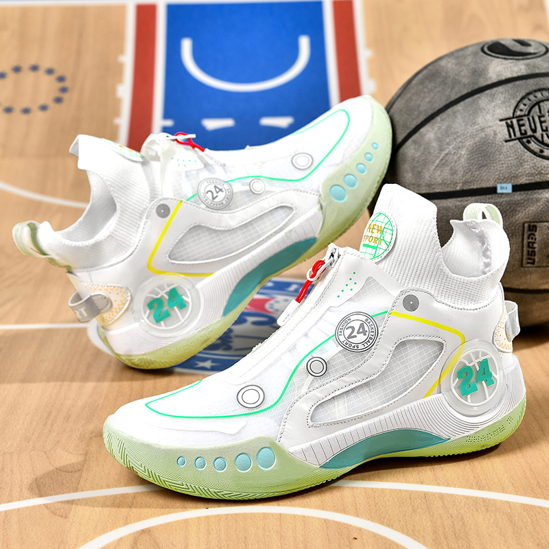 2023 ใหม่ Way of Wade 10 Zipper Shock Absorbing High Top รองเท้าบาสเก็ตบอลผู้ชายรองเท้าผ้าใบกลางแจ้ง