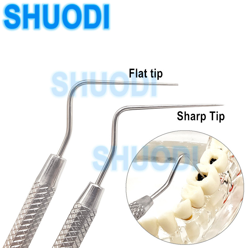 1 ชิ้นหรือ 2 ชิ้น Dental Endodontic Probe Explorer Flat/Tapered Plugger สแตนเลส