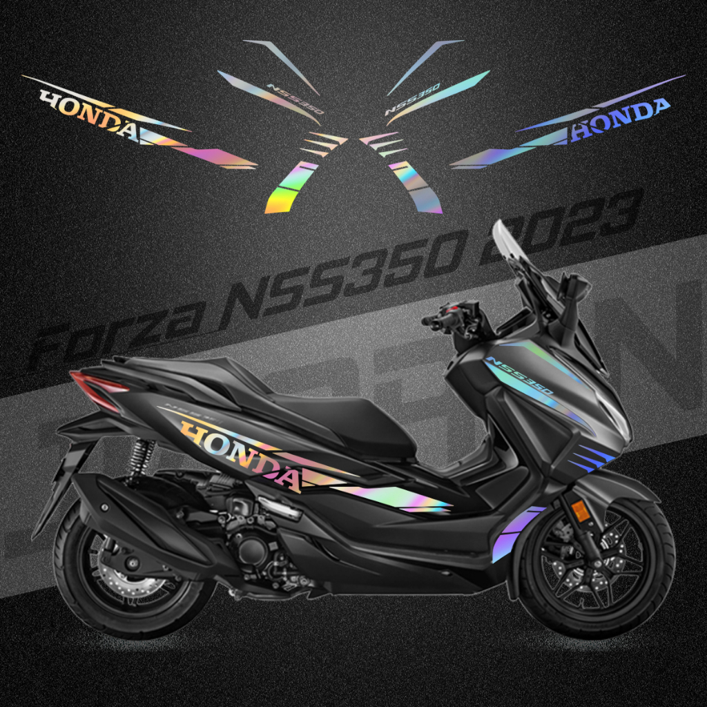 สติ๊กเกอร์แต่งลายรถ Honda Forza 350 2023 สติกเกอร์ไวนิล โฮโลแกรม สะท้อนแสง กันน้ํา สําหรับติดตกแต่งร