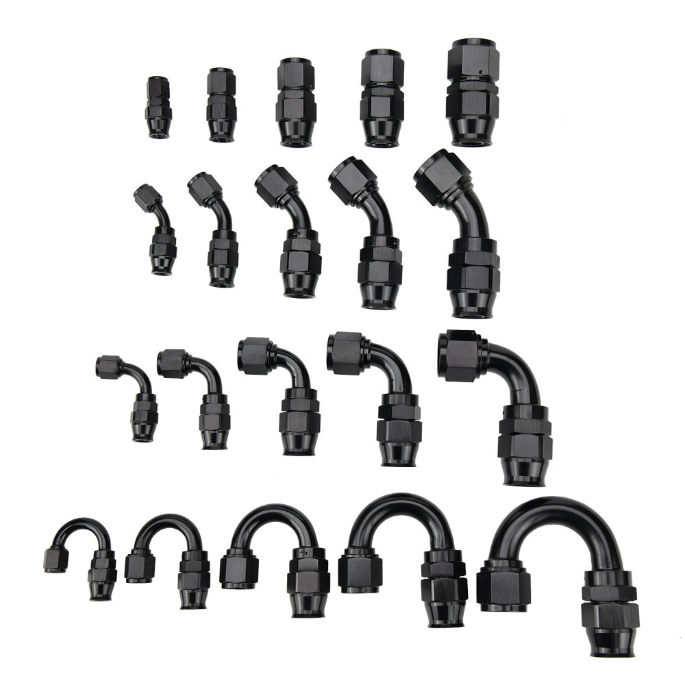 AN4 AN6 AN8 AN10 AN12 0 45 90 180 อะแดปเตอร์ข้อต่อท่อน้ํามันเชื้อเพลิง PTFE Hose End Fitting Adaptor Kit สายถักน้ำมัน สายถัก ทนแก๊สโซฮอล์ ทน E85 หัวฟิตติ้ง
