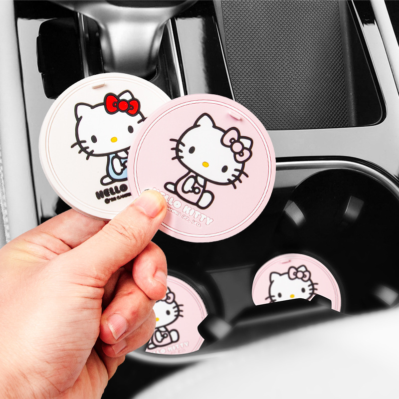 ที่รองแก้วน้ํา PVC ยางนิ่ม กันลื่น ลายการ์ตูน อเนกประสงค์ แบบสร้างสรรค์ สําหรับรถยนต์