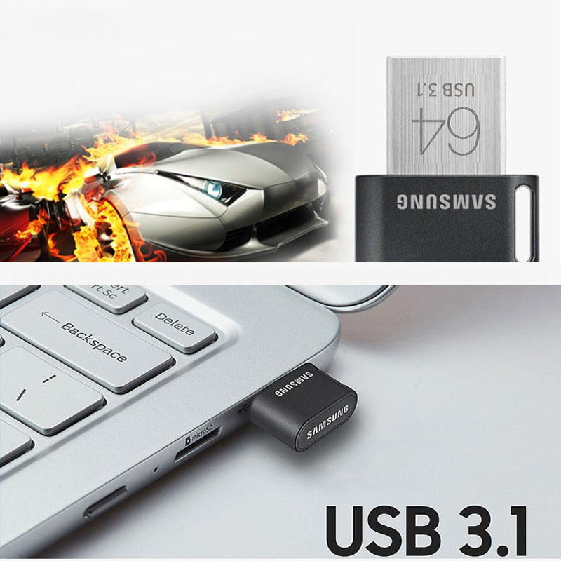 ของแท้ 100% แฟลชไดรฟ์ USB 3.1 Samsung FIT PLUS 16GB 128GB 256GB 512GB ความเร็วสูง 300MB/s