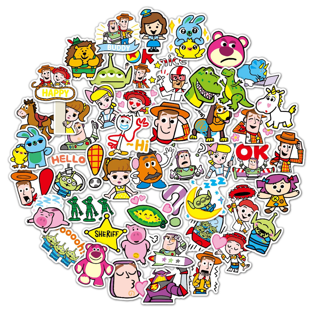 สติ๊กเกอร์ PVC กันน้ําลายการ์ตูน Toy Story 50 ชิ้น