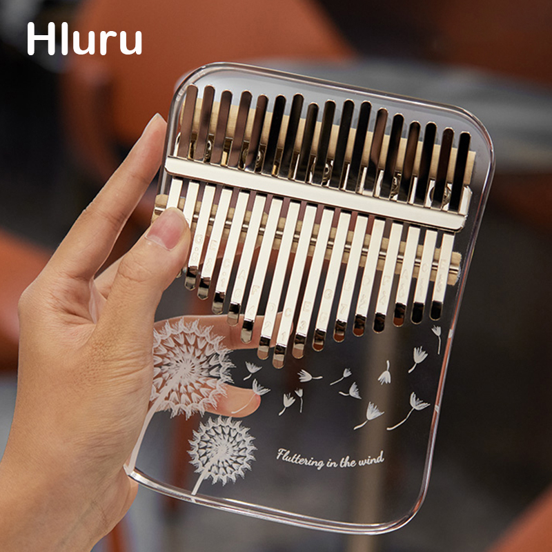 Hluru Kalimba เครื่องดนตรีเปียโนนิ้วหัวแม่มือ 17 21 คีย์อะคริลิค