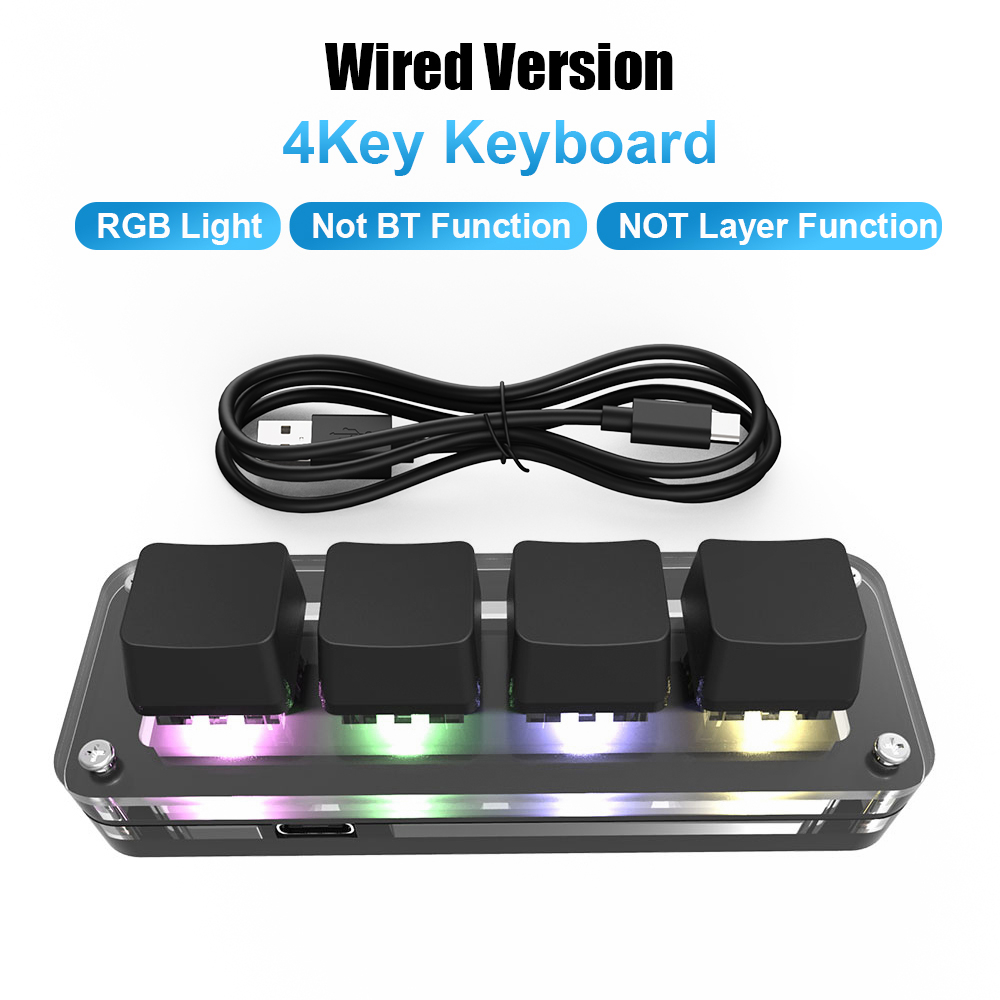 ปุ่มกดคีย์บอร์ด มาโคร RGB 3 คีย์ ขนาดเล็ก สําหรับเล่นเกม