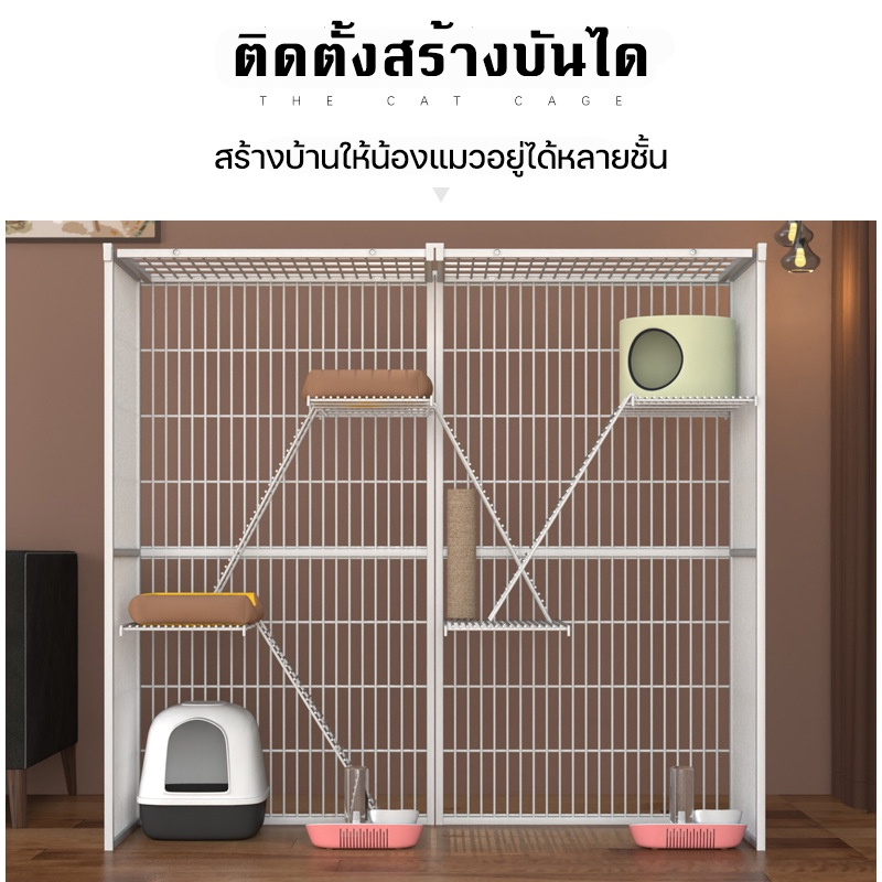 กรงแมว พื้นที่ว่างขนาดใหญ่ Pet Cage ประกอบง่าย กรงสุนัขขนาดใหญ่  ขนาดใหญ่ กรงน้องแมว ทนต่อการกัด กรงสุนัข กรงแมวราคาถูกๆ