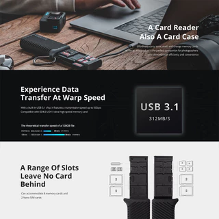 【ร้านค้าอย่างเป็นทางการ】PGYTECH ตัวอ่านการ์ดแบบหลายฟังก์ชัน Type-c ถือถ่ายข้อมูล USB3.1 ความเร็วสูง SD/TF สำหรับ DJI POCKET 3 โทรศัพท์/คอมพิวเตอร์/กล้อง แฟลชยูนิเวอร์แซล
