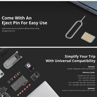 【ร้านค้าอย่างเป็นทางการ】PGYTECH ตัวอ่านการ์ดแบบหลายฟังก์ชัน Type-c ถือถ่ายข้อมูล USB3.1 ความเร็วสูง SD/TF สำหรับ DJI POCKET 3 โทรศัพท์/คอมพิวเตอร์/กล้อง แฟลชยูนิเวอร์แซล