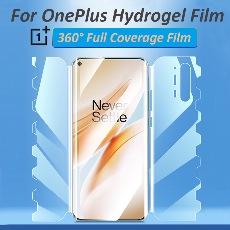 วันพลัส 360° ฟิล์มไฮโดรเจลครอบคลุมเต็มรูปแบบสําหรับ oneplus 10 Pro oneplus 11/9T/8Pro ป้องกันหน้าจอ Soft Anti-scratch ฟิล์มกันกระแทก