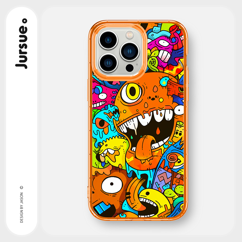 JURSUE เคสไอโฟน เคสซิลิโคนนุ่มกันกระแทกใสการ์ตูนน่ารักตลก เคสโทรศัพท์ Compatible for iPhone 16 15 14 13 12 11 Pro Max SE 2020 X XR XS 8 7 Plus พลัส Y4153