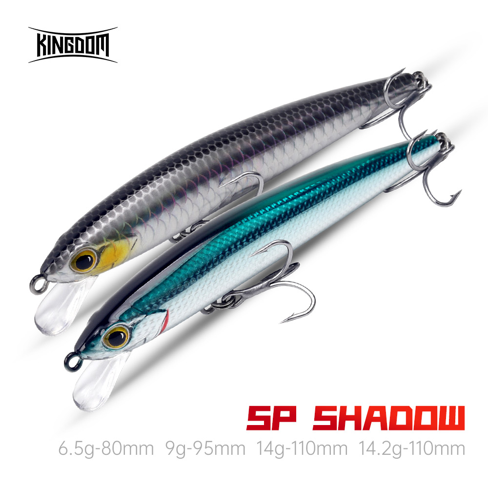 Kingdom Fishing Lure 80 มม./95 มม./110 มม.6.5g/9g/14g/14.2g Minnow น้ําจืดและน้ําเค็ม Suspending ABS Lure เหยื่อ Hard เหยื่อตกปลา Crankbaits สําหรับ Bass Trout Trolling