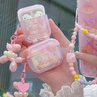 เคสหูฟัง กันลื่น กันน้ํา ลายสัตว์น่ารัก พร้อมสายโซ่คล้อง สําหรับ AirPods 1 2 Pro Pro 2 3