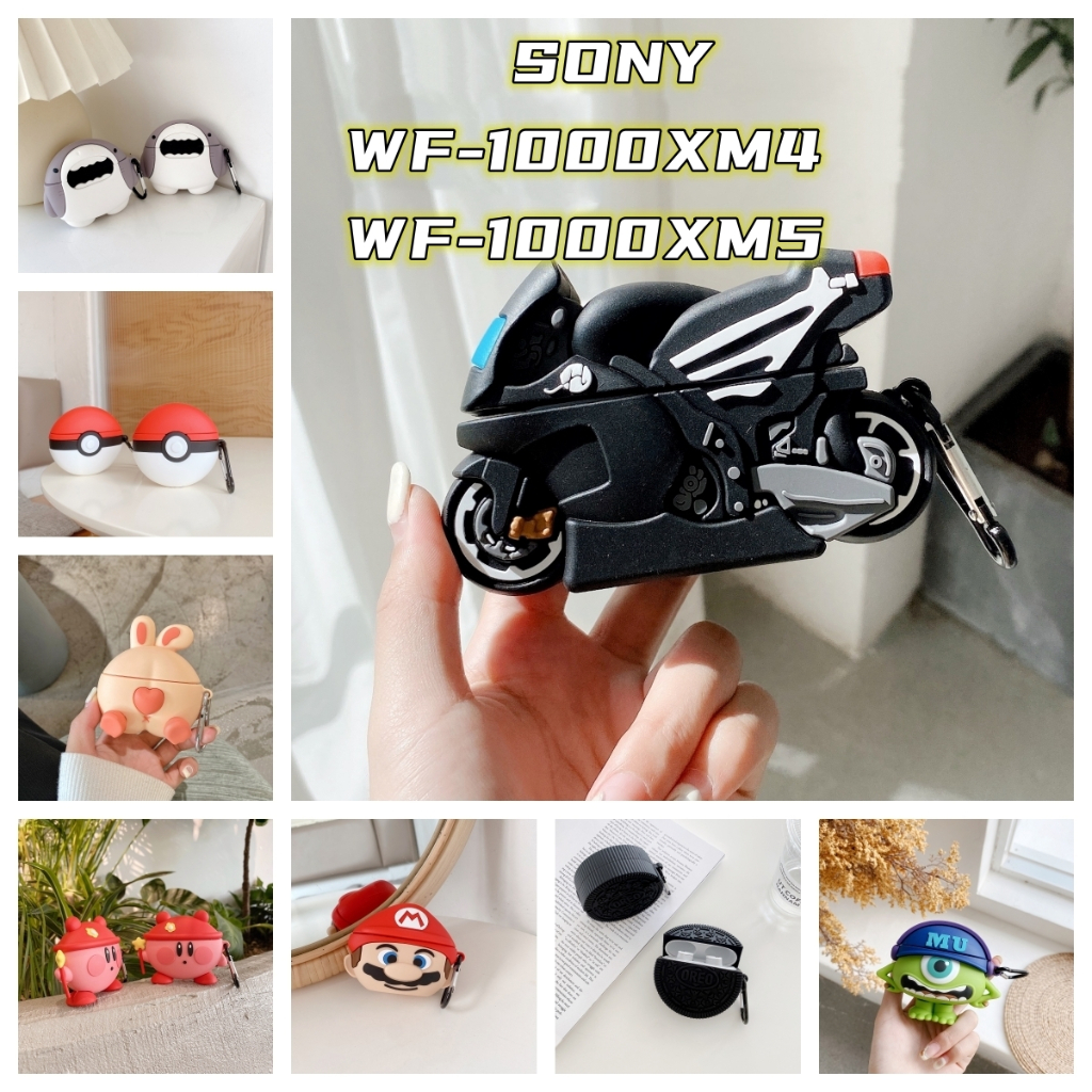 เคสหูฟังไร้สาย ซิลิโคนนิ่ม กันกระแทก ลายการ์ตูน 3D สําหรับ Sony WF-1000XM4 Sony WF 1000XM5