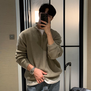 Tide BEAR ใหม่ เสื้อกันหนาวลําลอง คอสูง มีซิปครึ่ง ทรงหลวม แ…