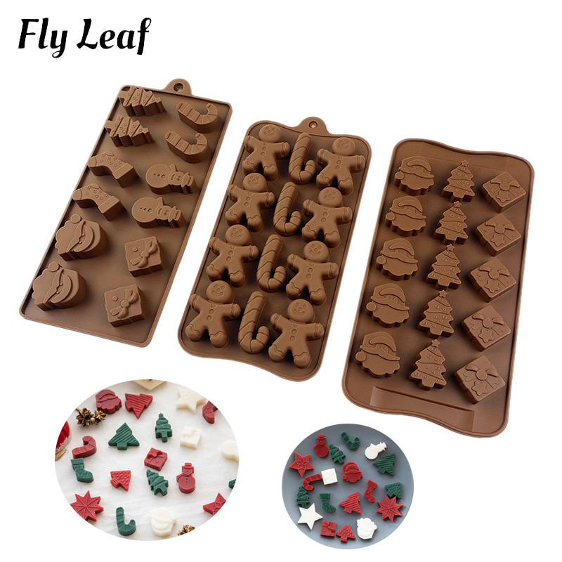 Fly Leaf Christmas Series แม่พิมพ์ซิลิโคน แม่พิมพ์ช็อคโกแลต ขนม แม่พิมพ์น้ําแข็ง ปูนปลาสเตอร์ ดินน้ํามัน แม่พิมพ์เรซิน เครื่องมืออบ