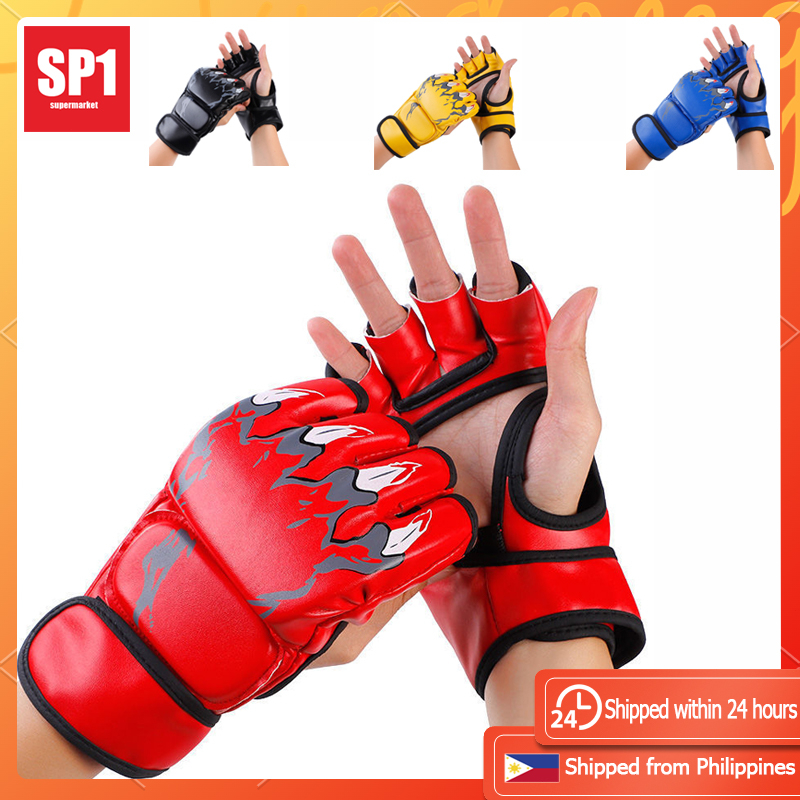 ถุงมือชกมวยมืออาชีพคาราเต ้ Sanda MMA ถุงมือนิ ้ วถุงมือออกกําลังกายการฝึกอบรมสําหรับผู ้ ชายผู ้ หญิง