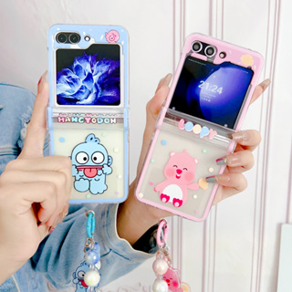 3in1 เคสโทรศัพท์แบบแข็ง บางมาก พร้อมสายคล้องมือ สําหรับ Samsung Galaxy Z FLIP 5 4 3 FLIP5 FLIP4