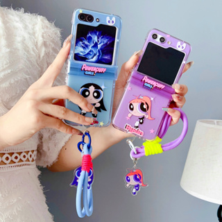 3in1 เคสโทรศัพท์แบบแข็ง บางมาก พร้อมเชือกคล้องมือ สําหรับ Samsung Galaxy Z FLIP 5 4 3 FLIP5 FLIP4