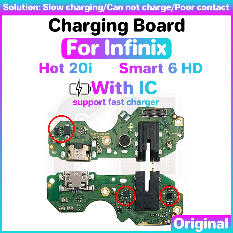 บอร์ดพอร์ตชาร์จ USB สําหรับ Infinix hot 20i smart 6 HD 6HD พร้อม IC USB พอร์ตริบบิ้น flex cable โทรศัพท์ ปลั๊กหาง สายเคเบิลข้อมูล อินเตอร์เฟซสัญญาณ