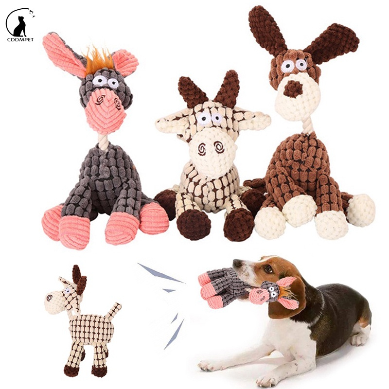 【CDDMPET】ของเล่นสำหรับสัตว์เลี้ยง ตุ๊กตาการ์ตูนสัตว์เคี้ยวได้