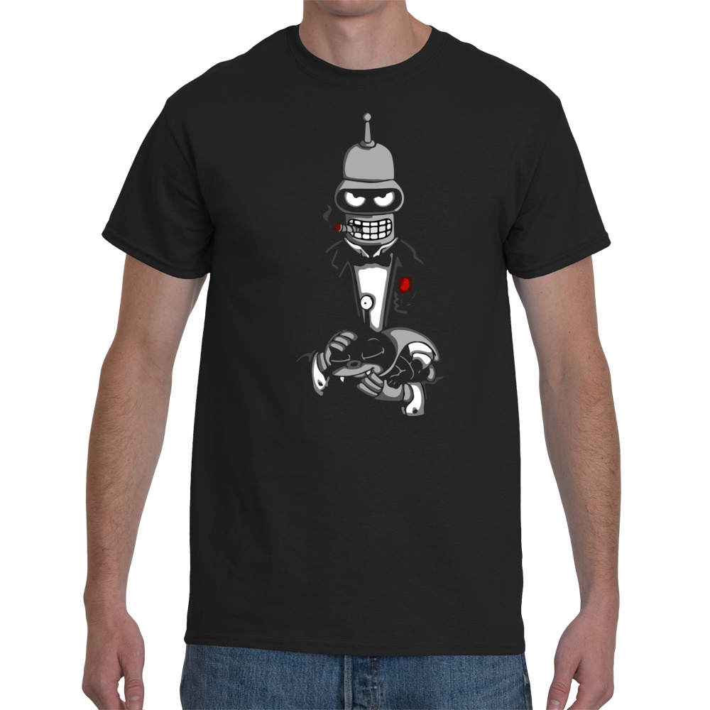 T-shirt เสื้อยืดคอกลม แขนสั้น พิมพ์ลาย Futurama Bender - The Godfather แฟชั่นยอดนิยม