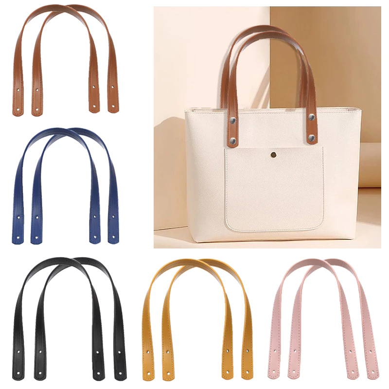 Bibitop อุปกรณ์เสริมสายคล้องกระเป๋า หนัง PU สีพื้น DIY 1 คู่