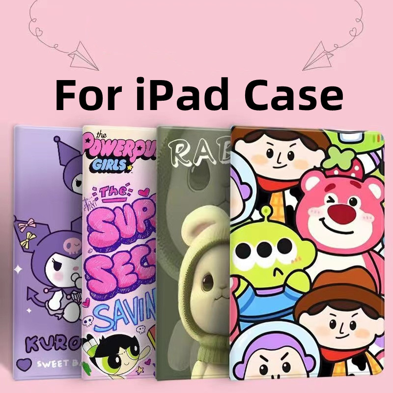 Lotso เคสไอแพด ลายการ์ตูน iPad Mini 1 2 3 4 5 6/ iPad Air4/5 10.9 / iPad 2 3 4 / iPad Pro 9.7 Air1 Air2 / iPad Pro 10.5 / ipad Gen 7/8/9 10.2 / Pro11 Smart Case