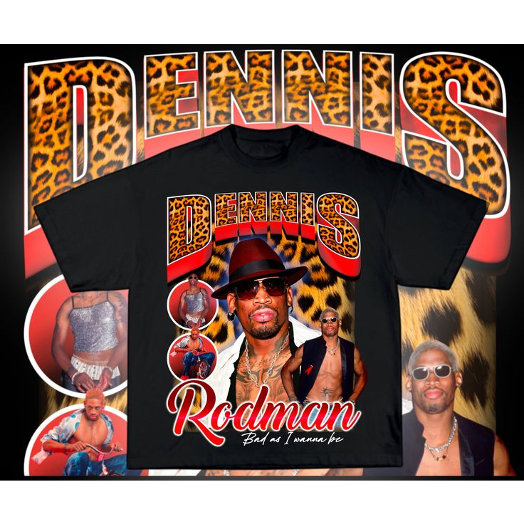 เสื้อยืด rodman dennis rodman basketball เสื้อ Rodman บาสเกตบอล