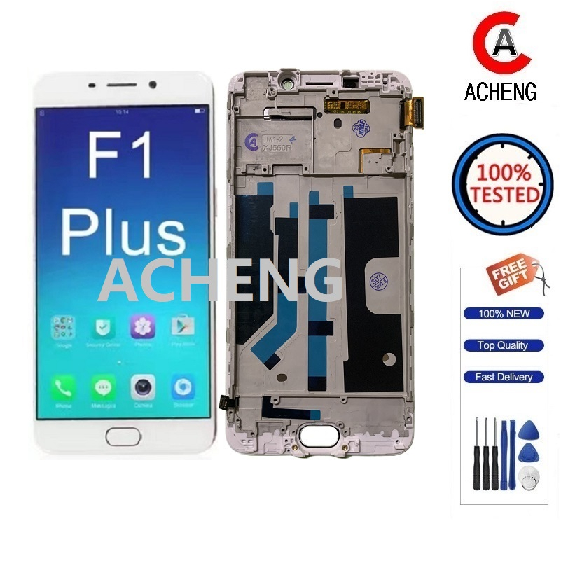 ACHENG เข้ากันได้กับ Oppo F1 Plus / R9 X9009 R9m Lcd สีขาวพร้อมซ่อมกรอบ