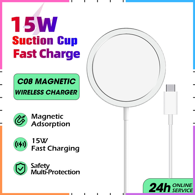 【พร้อมส่ง】แผ่นรับสัญญาณชาร์จไร้สาย 15w Qi แบบแม่เหล็ก สําหรับโทรศัพท์ Xiaomi i-P Huawei
