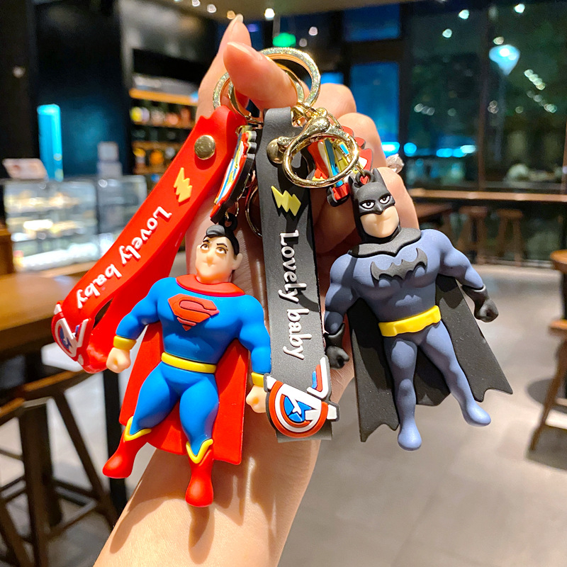 Coffeejoy ใหม่ พวงกุญแจรถยนต์ จี้การ์ตูนซุปเปอร์แมน ซุปเปอร์แมน สไปเดอร์แมน อเวนเจอร์ส แบทแมน