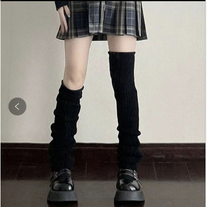 Liasynn พร้อมส่ง~ ถุงเท้าผ้าวูลถัก ผ้ากํามะหยี่ขนนิ่ม ยาวถึงเข่า ป้องกันขา หนา เหมาะกับฤดูใบไม้ร่วง ฤดูหนาว สําหรับเล่นโยคะ