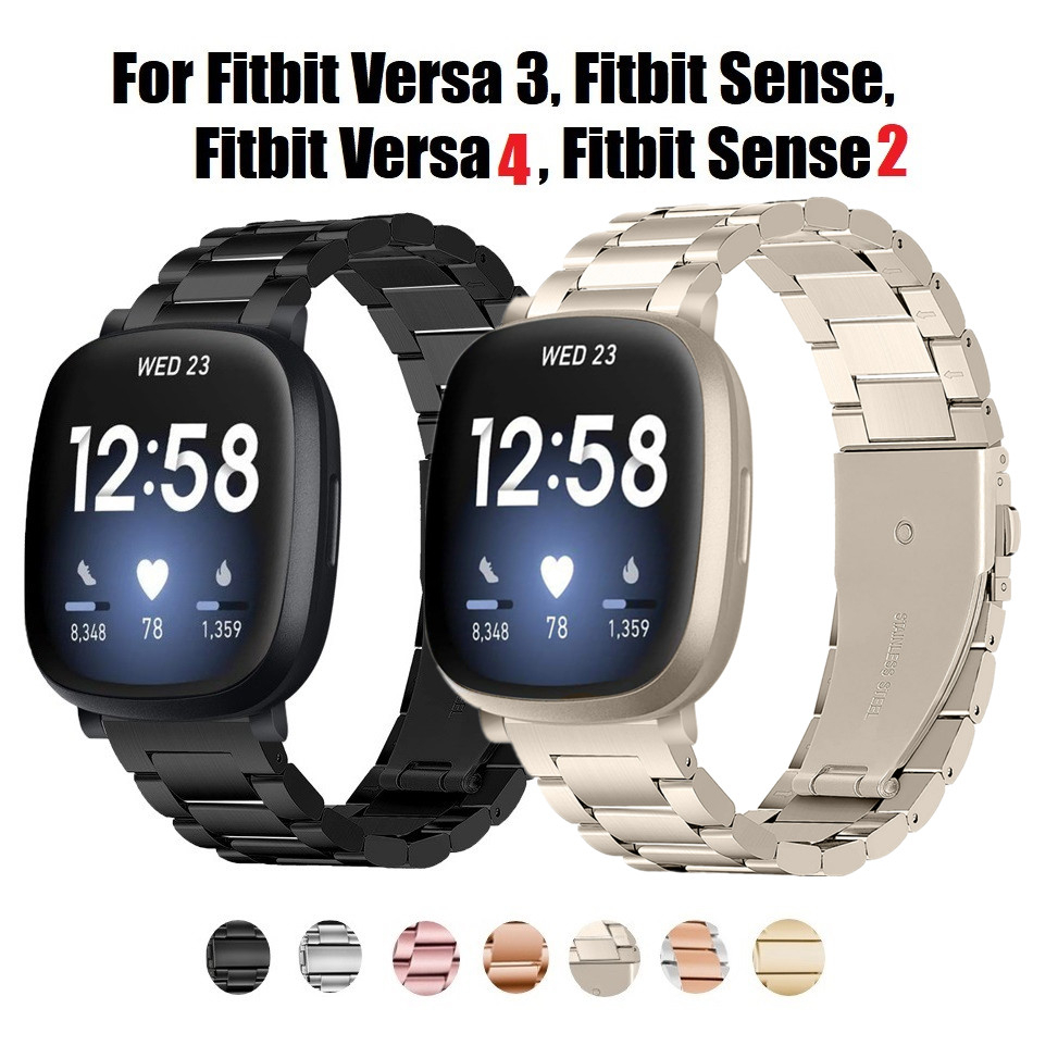 สายนาฬิกาข้อมือ สเตนเลส Fitbit Versa 4 สาย โลหะ หรูหรา แบบเปลี่ยน สาย Fitbit Versa 4 Strap