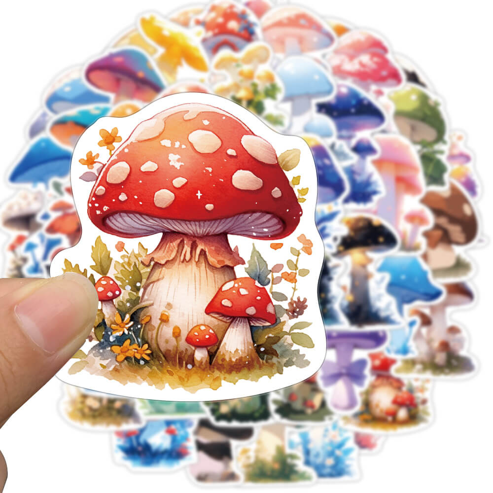 [สติกเกอร์ขนาดใหญ่] สติกเกอร์กราฟฟิตี้ ลายการ์ตูนเห็ด พืชน่ารัก สําหรับติดตกแต่งกระเป๋าเดินทาง สเก็ตบอร์ด กีตาร์ แล็ปท็อป 50 ชิ้น