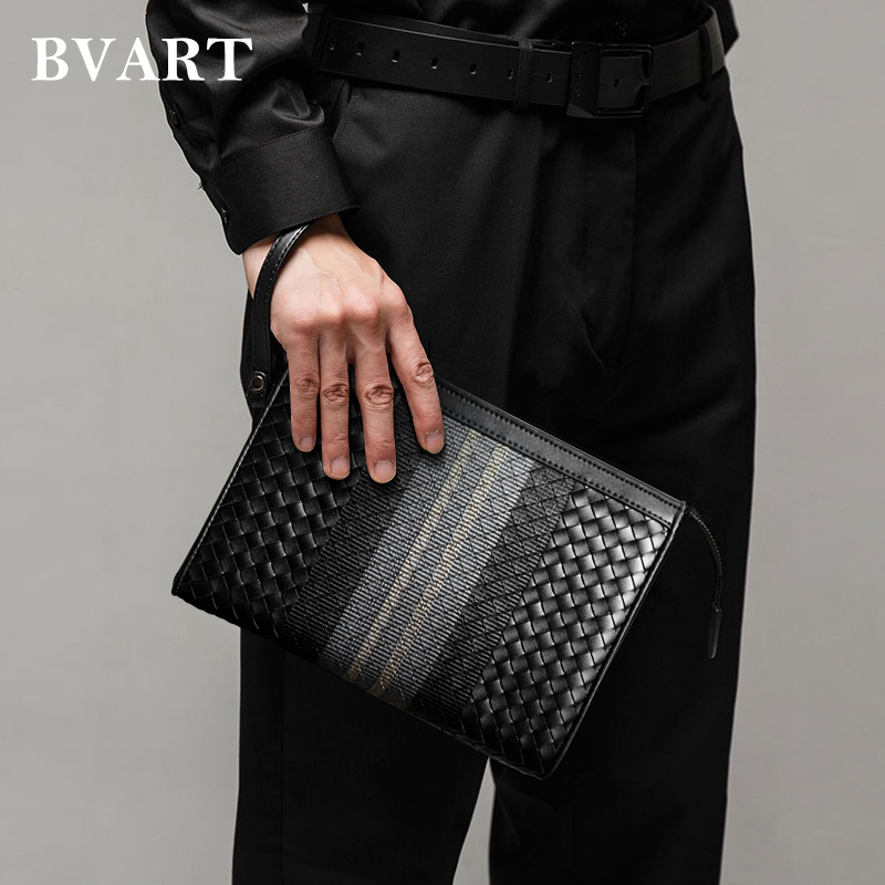 ใหม่ กระเป๋าคลัทช์ หนังแท้ เย็บปักถักร้อย ถอดออกได้ แฟชั่นสําหรับผู้ชาย 2026