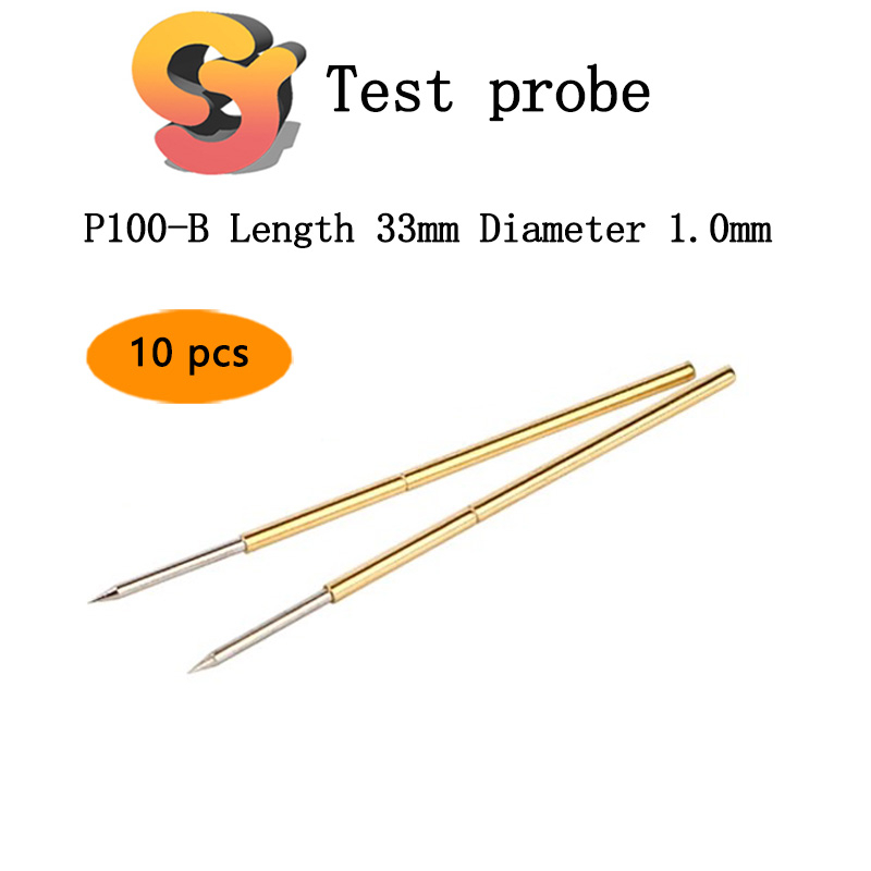 10 ชิ้น P100-B Pointed Test Pin Probe 1.36 Thimble Spring Pin Test Probe