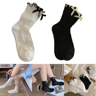 Zuo Ruffle Turn Cuffs Summer Crew Loose Socks