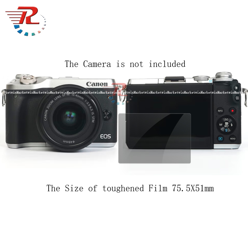 กระจกนิรภัยป้องกันหน้าจอสําหรับ Canon EOS M6 EOS M5