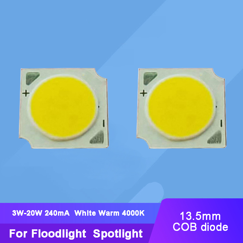 หลอดไฟ LED COB 240mA 3W - 20W สีขาวอบอุ่น 4000K และฐานสี่เหลี่ยม 13.5 มม. 5 ชิ้น