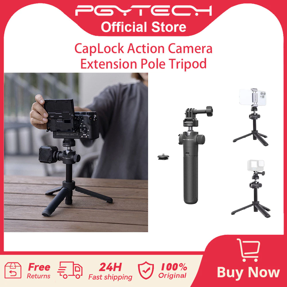 【ร้านค้าอย่างเป็นทางการ】PGYTECH CapLock ไม้เซลฟี่สติกทริปอ็อปสำหรับ DJI POCKET 3 สมาร์ทโฟน/กล้องมิเรอร์เลสกล้องแอคชั่น ขาตั้งขยาย