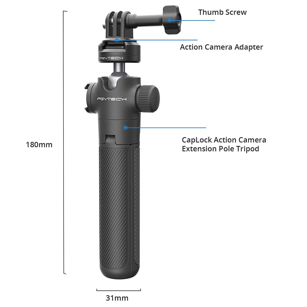 【ร้านค้าอย่างเป็นทางการ】PGYTECH CapLock ไม้เซลฟี่สติกทริปอ็อปสำหรับ DJI POCKET 3 สมาร์ทโฟน/กล้องมิเรอร์เลสกล้องแอคชั่น ขาตั้งขยาย thumbnail 6